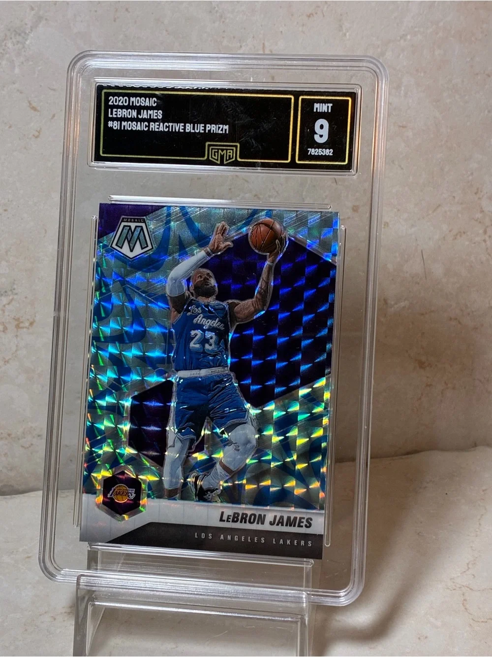 Panini Mosaic LeBron James Reactive Blue Prizm Card